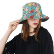 Summer Floral Pattern Blue Skin Unisex Bucket Hat