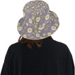 Daisy Pattern Print Design Light Purple Background Unisex Bucket Hat