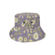 Daisy Pattern Print Design Light Purple Background Unisex Bucket Hat
