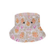 Rose Pattern Print Design Grey Background Unisex Bucket Hat