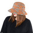 Rhino Pattern Orange Theme Unisex Bucket Hat