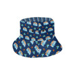 Blue Camper Pattern Camping Themed Unisex Bucket Hat