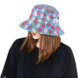 Dragonfruit Pattern Print Design Light Blue Background Unisex Bucket Hat