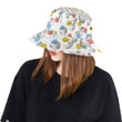 Siberian Husky And Colorful Circle Pattern Unisex Bucket Hat