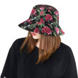 Pink Peony Leaves Pattern Print Design Unisex Bucket Hat