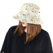 Gold Umbrella White Background Unisex Bucket Hat