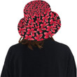 Red Plumeria Pattern With Black Unisex Bucket Hat
