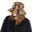 Passion Fruit Sliced Purple Pattern Unisex Bucket Hat
