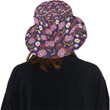 Pink White Hydrangea Pattern Print Design Unisex Bucket Hat