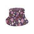 Pink White Hydrangea Pattern Print Design Unisex Bucket Hat