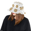 Sketch Style Brown Cookie Pattern Unisex Bucket Hat