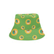 Yellow Bonsai Pattern Green Background Unisex Bucket Hat