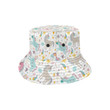 Dreamy Unicorn Cute Rainbow Pattern White Theme Unisex Bucket Hat
