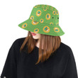 Yellow Bonsai Pattern Green Background Unisex Bucket Hat