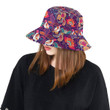 Indian Flower Pattern Background Unisex Bucket Hat