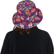 Indian Flower Pattern Background Unisex Bucket Hat