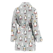 Christmas Tree Penguin Pattern Satin Bathrobe Fleece Bathrobe