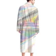 Holographic Foil Theme Rainbow Pattern Satin Bathrobe Fleece Bathrobe