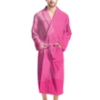 Pink Polygonal Geometric Themed Satin Bathrobe Fleece Bathrobe