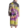 Spiral Hippie Tie Dye Pattern Satin Bathrobe Fleece Bathrobe