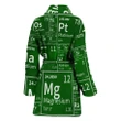 Green Board Chemistry Periodic Table Satin Bathrobe Fleece Bathrobe