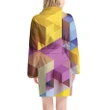 Pastel Geometric Cubic Colors Satin Bathrobe Fleece Bathrobe