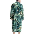 Green Geometric Abstract Style Satin Bathrobe Fleece Bathrobe