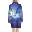 Nebula Space With Dots Satin Bathrobe Fleece Bathrobe