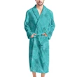 Turquoise Argyle Design Satin Bathrobe Fleece Bathrobe