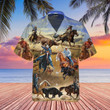 Team Poping Rodeo Horse Beach Summer 3D Hawaiian Shirt