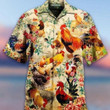 Colorful Chicken Pattern Beach Summer 3D Hawaiian Shirt