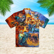Charizard Ice And Fire Dragon Combat Beach Summer 3D Hawaiian Shirt