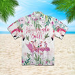 Merry Flamingo On Christmas Day Beach Summer 3D Hawaiian Shirt