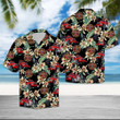 Firefighter Floral Vintage 3D Hawaiian Shirt