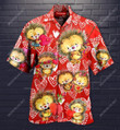 Cute Hedgehog On Valentine's Day Beach Summer 3D Hawaiian Shirt