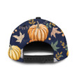 October Harvest Illustration Of Pumpkins Flowers And Maple Leafs Snapback Hat