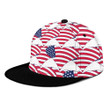 Independence Day Of America Flag On Heart Shapes Pattern Snapback Hat