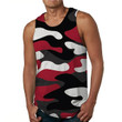 Red Camouflage Graphic Print 3D Men's Tank Top
