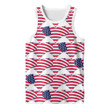 Independence Day Of America Flag On Heart Shapes Pattern 3D Men's Tank Top
