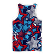 Comic Book Style Stars 4th July USA Independence Day 3D Men's Tank Top