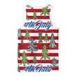 4th Of July Independence Day American Flag Texture Pattern With Christmas Trees 3D Men's Tank Top