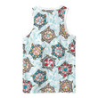 Abstract Mosaic Colorful With Turtles Painted 3D Men's Tank Top