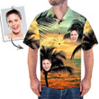 Sun Set On The Beach Custom Image With Face Funny 3D Hawaiian Shirt