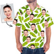 Funny Leaves Green Custom Image With Face Funny 3D Hawaiian Shirt