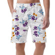 Pretty Violet Roses Flower On Melange Watercolor Design Can Be Custom Photo 3D Men's Shorts