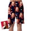 Pop Up Patriotic Stars Navy Background Pattern Can Be Custom Photo 3D Men's Shorts
