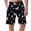 Pink Horses And Plants On A Dark Background Can Be Custom Photo 3D Men's Shorts