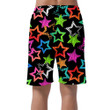 Pop Art Bright Stars Monochrome Pattern On Black Background Can Be Custom Photo 3D Men's Shorts