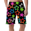 Pop Art Bright Stars Monochrome Pattern On Black Background Can Be Custom Photo 3D Men's Shorts