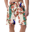 Pretty Peacock On Pink Flowers Branches Pattern Can Be Custom Photo 3D Men's Shorts